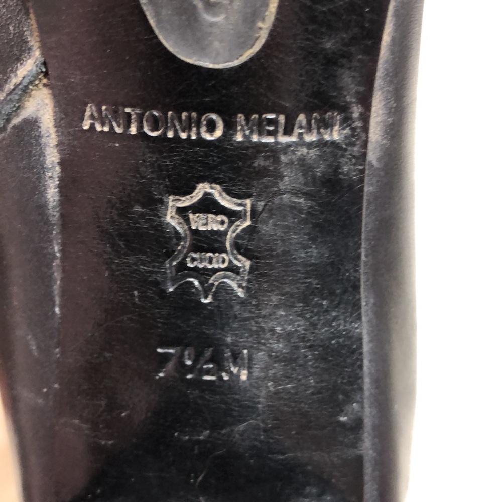 ANTONIO MELANI Black Nappa Leather Booties with zipper on Side - Picture 10 of 15